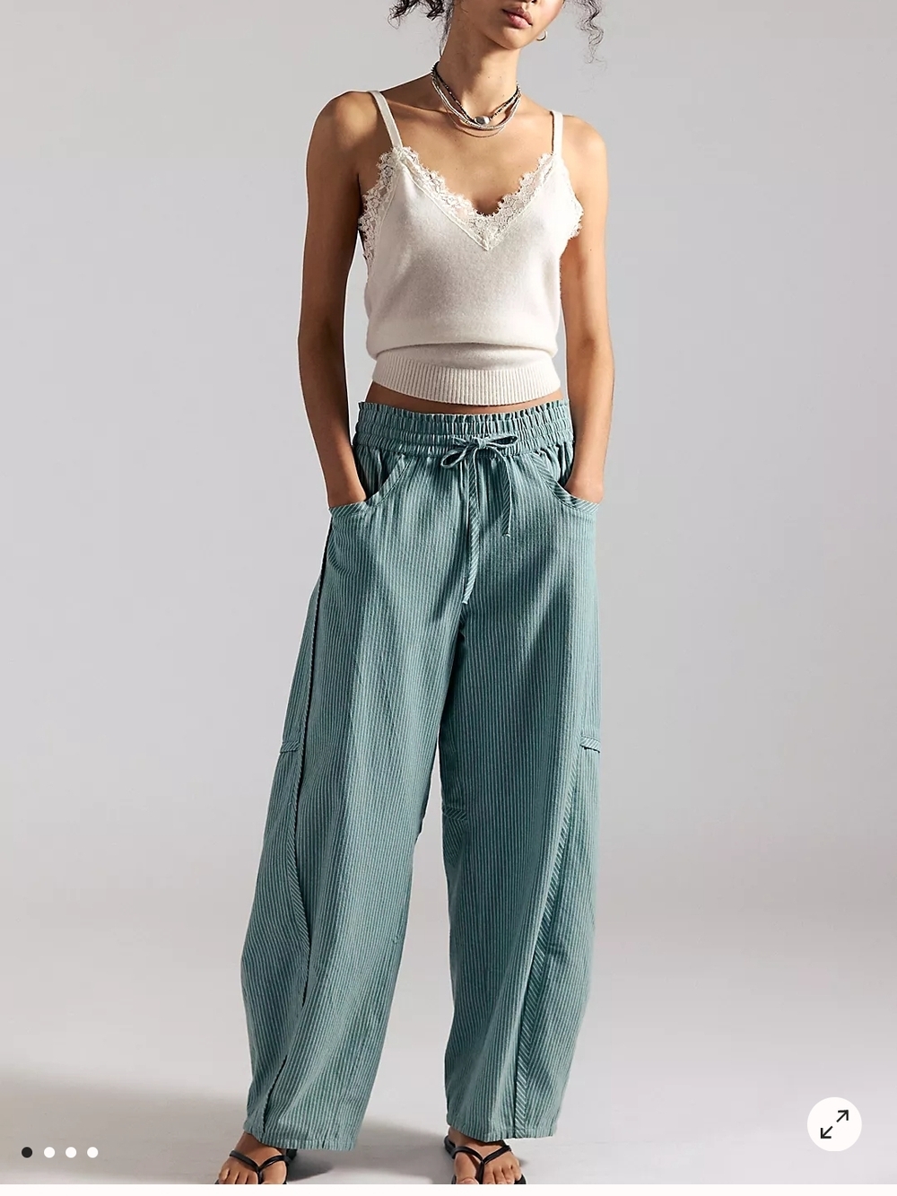 Free People Seafoam Green Wide Leg Corduroy Pants
